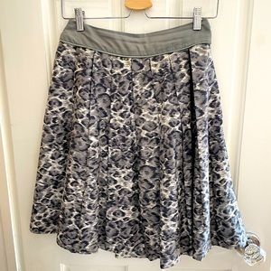 Pink Tartan - Floral Print Midi Skirt